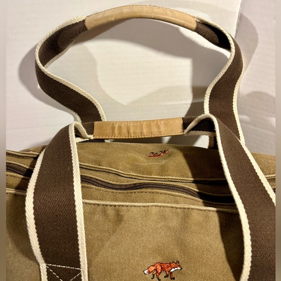 Vintage L.L. Bean Large Fox Embroidered Boat and Tote Bag – Rare - Picture 2 of 11